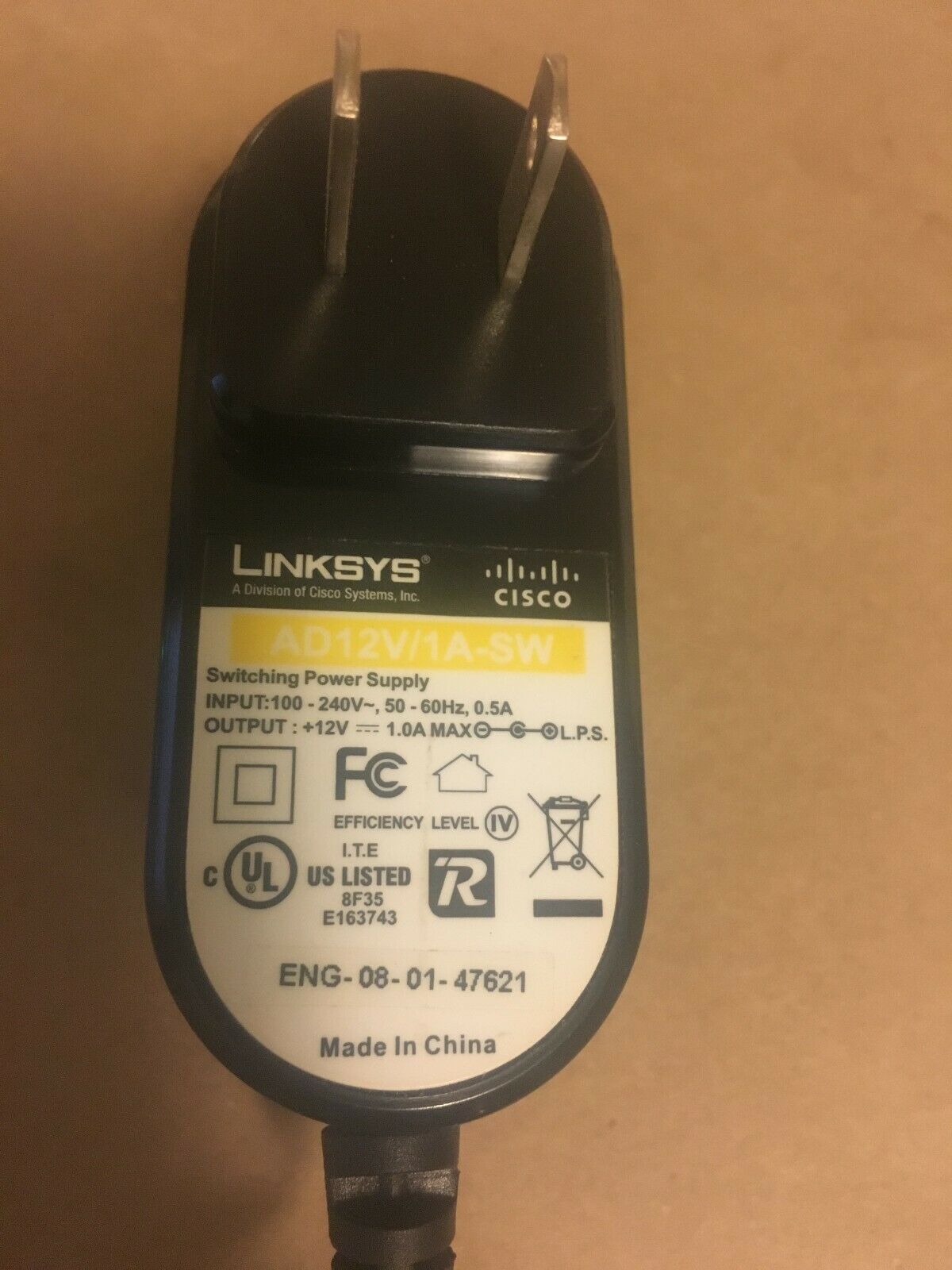 NEW LINKSYS Cisco 12V 12vdc 1A AD12V/0.5A-SW AC DC Adapter Switching Power Supply Charger Specific